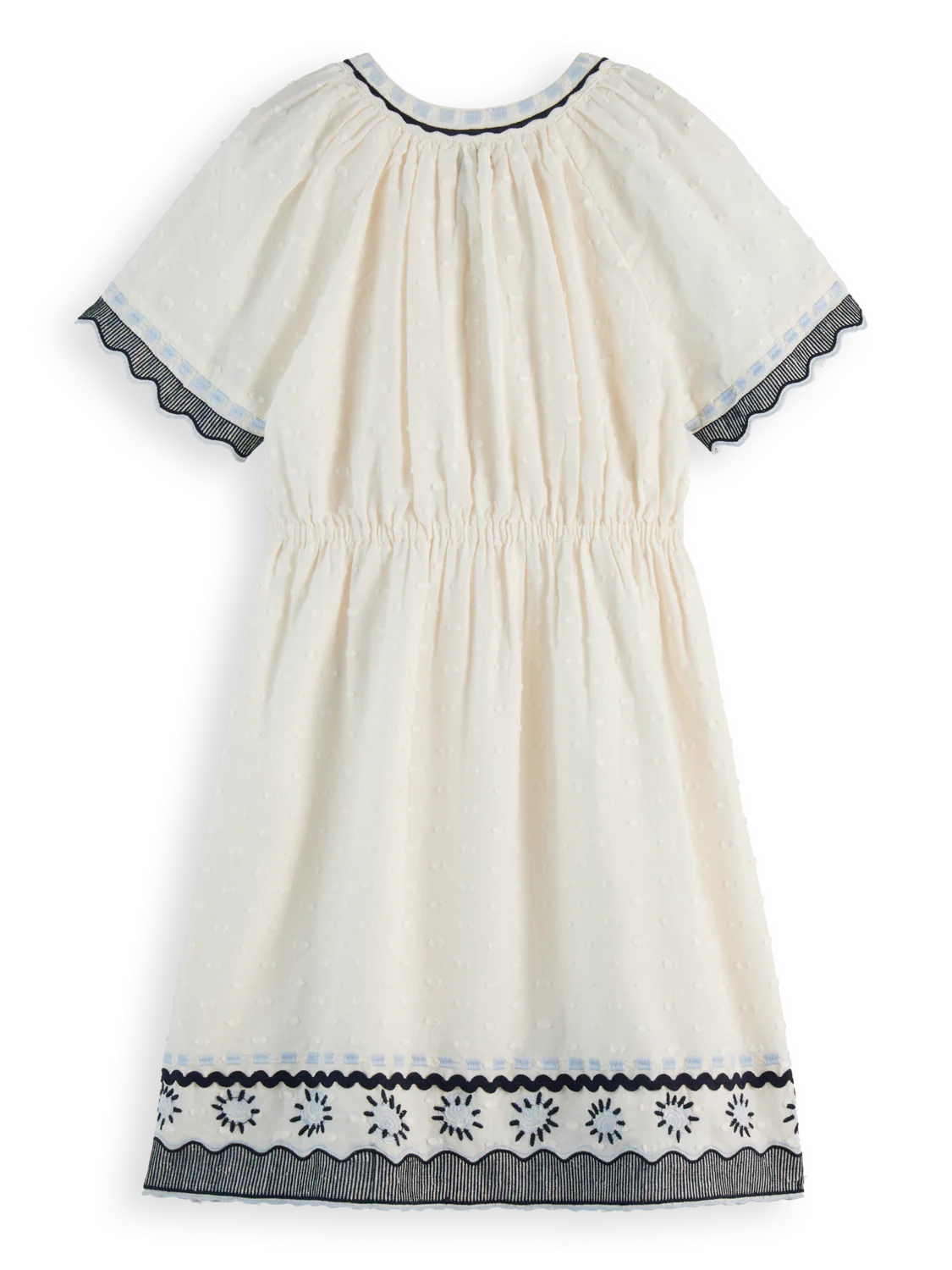 Girls' V-Neck Embroidered Dress