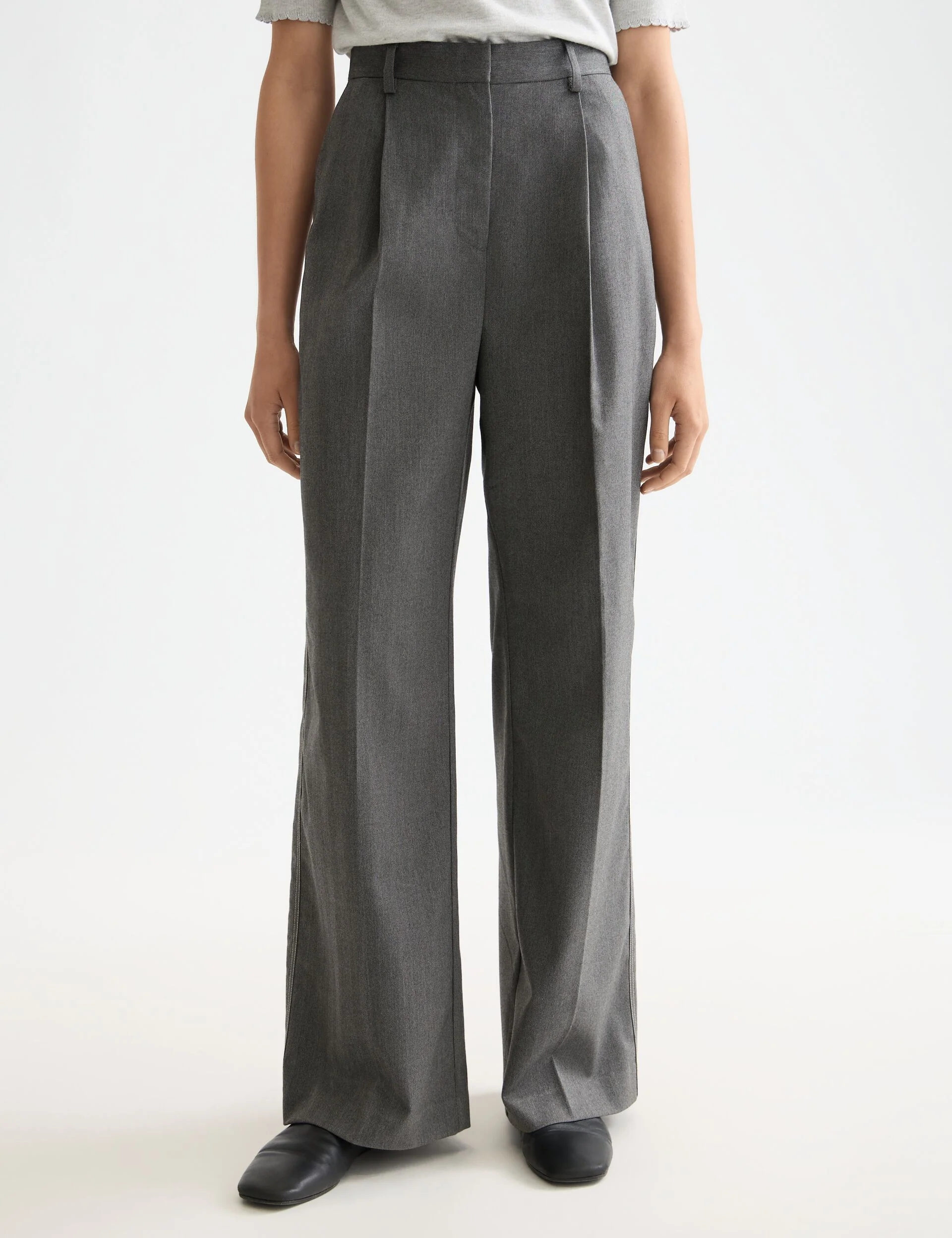 Rose high rise wide leg herringbone pant