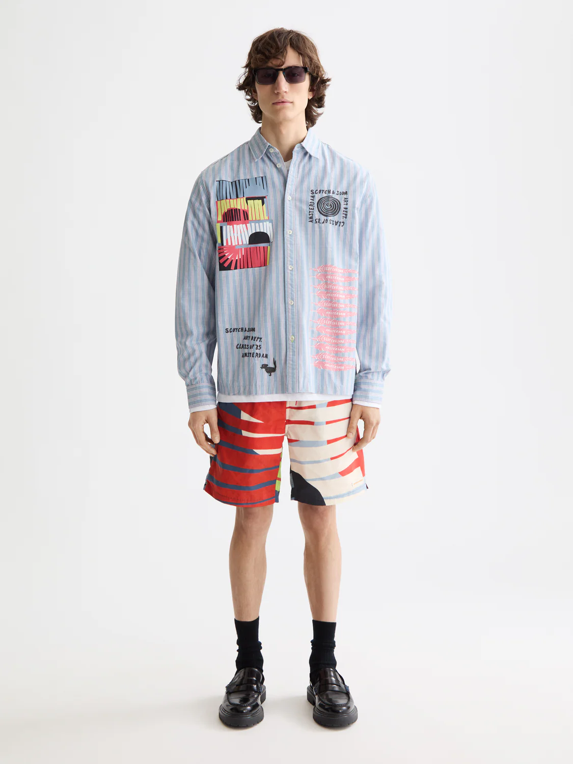 Printed Longer-Length Swim Shorts