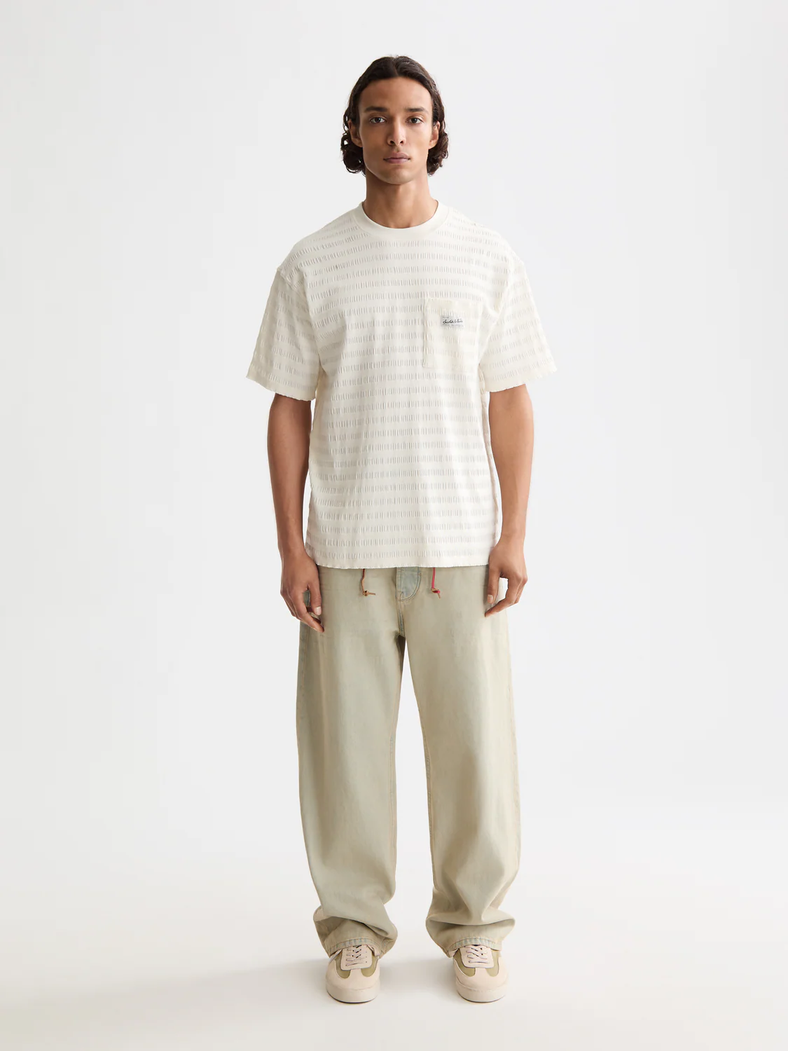 Relaxed-Fit Horizonal Textured T-Shirt