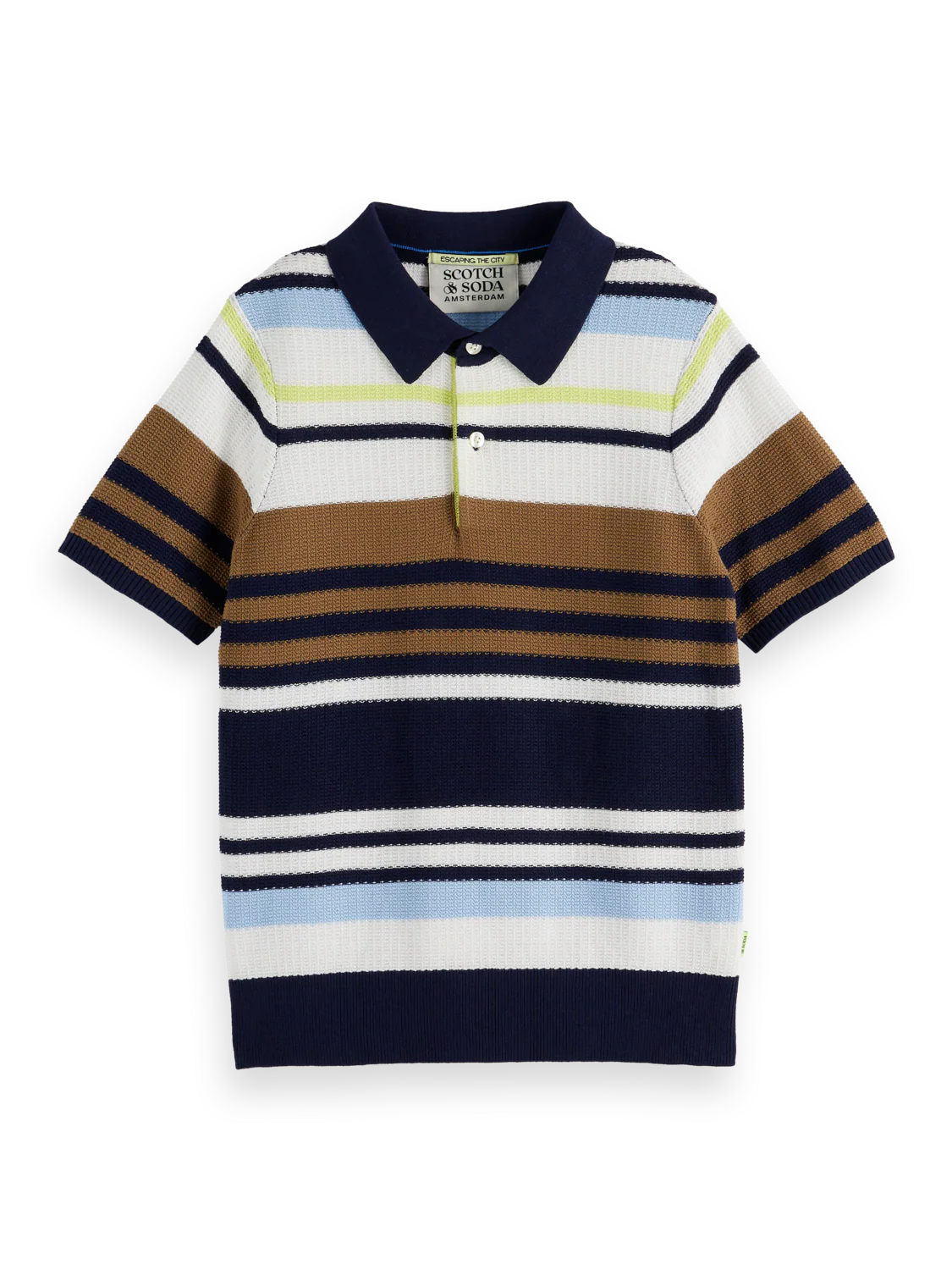 Boys' Structured Striped Knit Polo