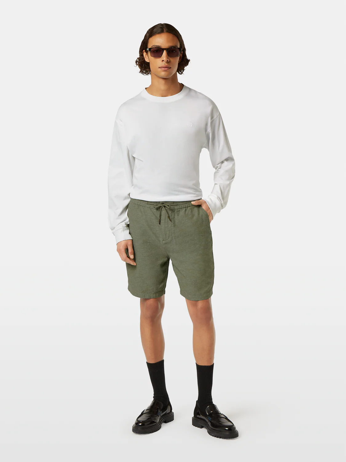 Fave Cotton-Linen Twill Bermuda