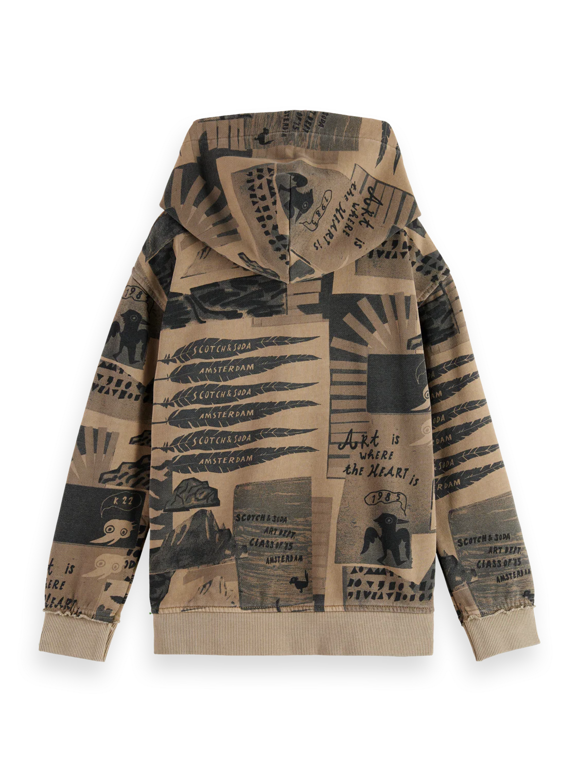 Boys' Relaxed-Fit All-Over Printed Zip-Through Hoodie