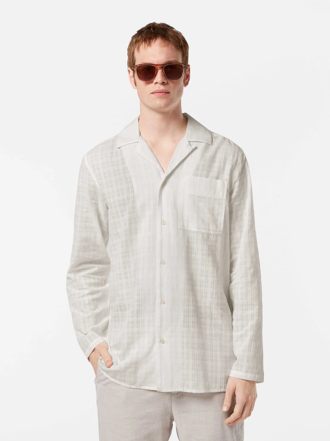 Regular-Fit Cotton Voile Shirt