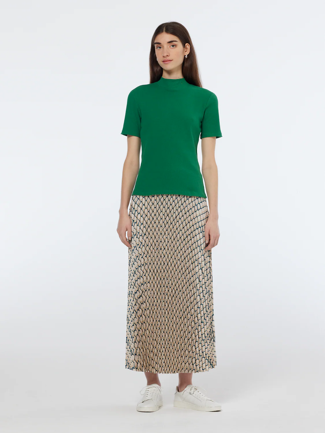 Mock Neck Rib T-Shirt