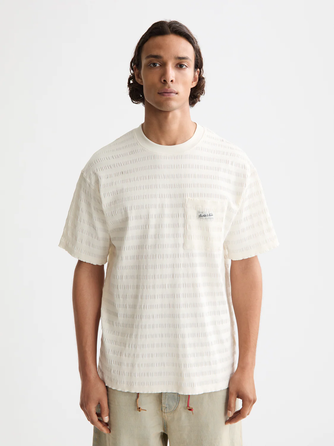 Relaxed-Fit Horizonal Textured T-Shirt