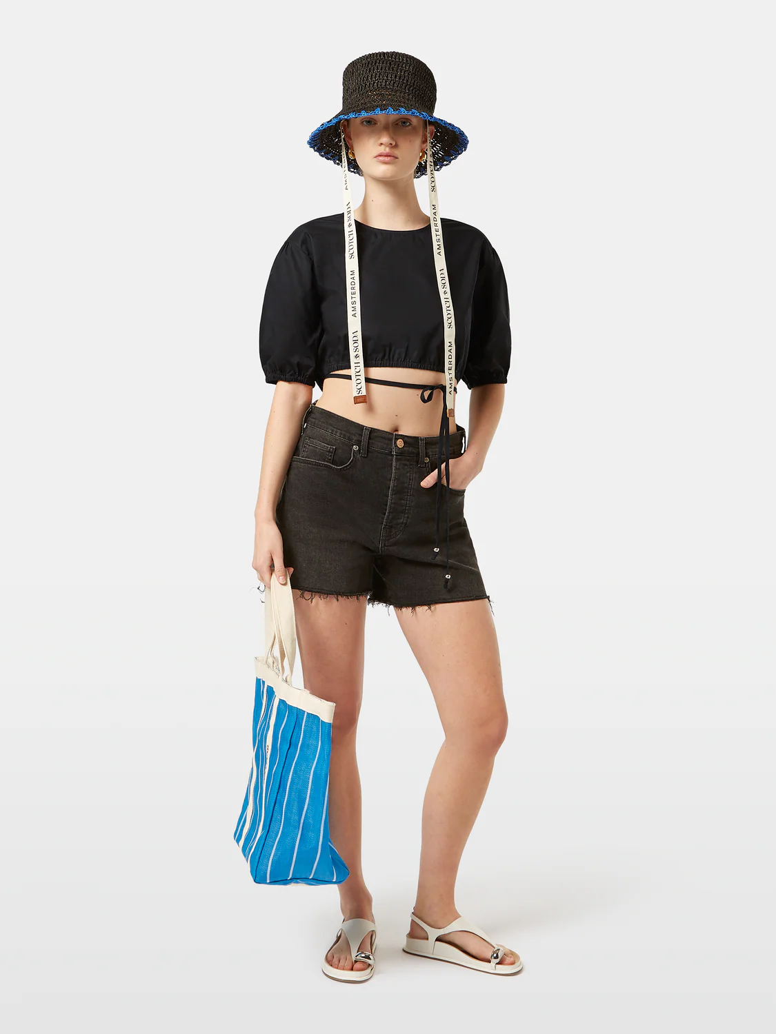 Cropped Poplin Tie Top