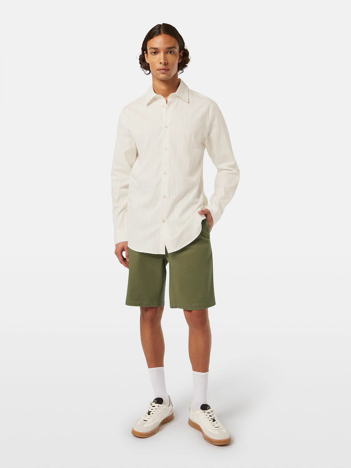 Stuart Washed Cotton-Blend Regular Fit Short