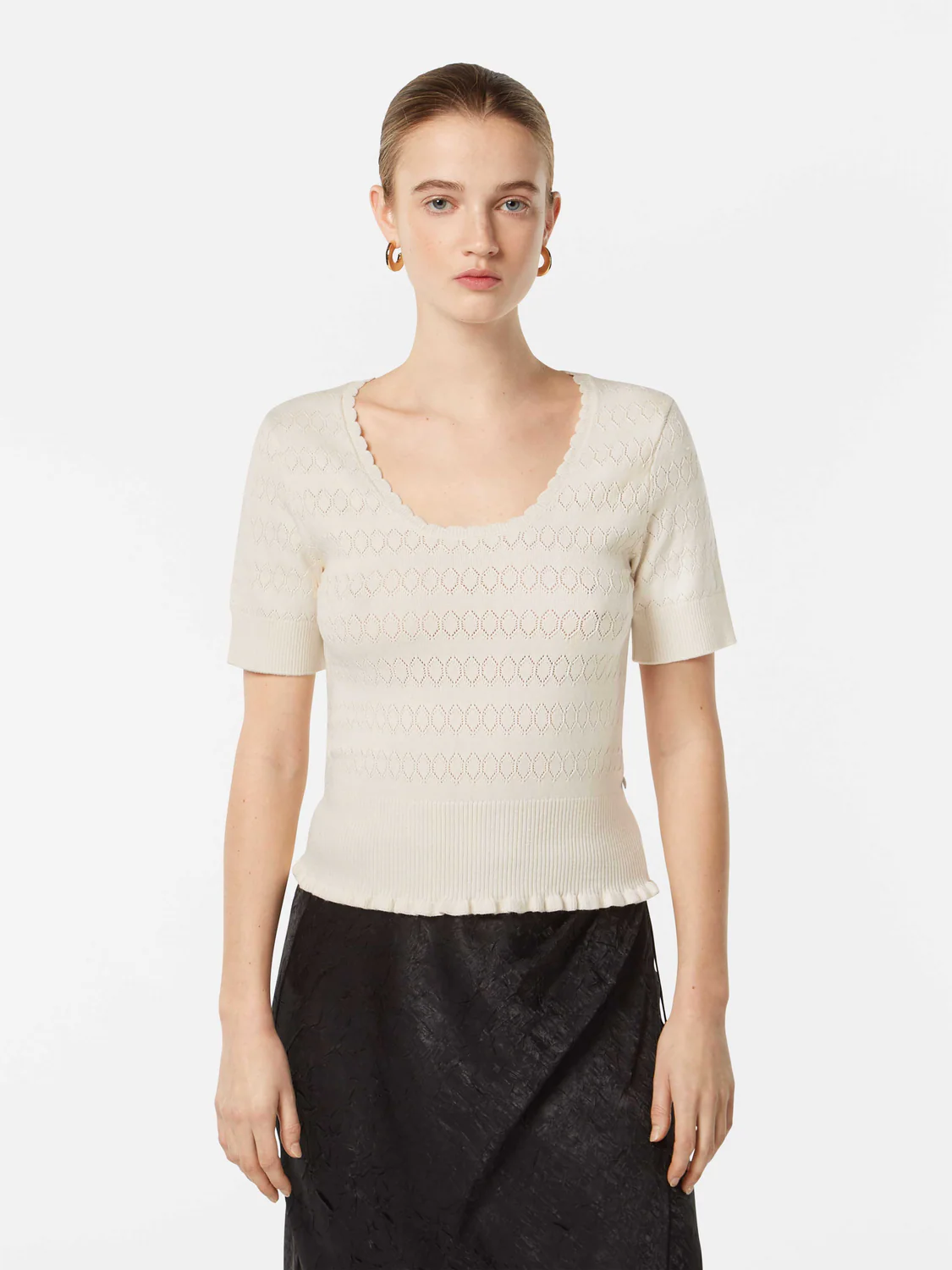 Pointelle Stitch Knit Top
