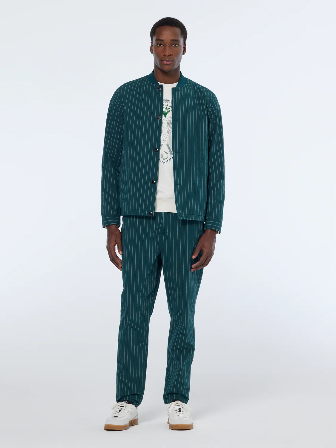 Fave Sporty Cotton-Blend Pinstripe Jogger