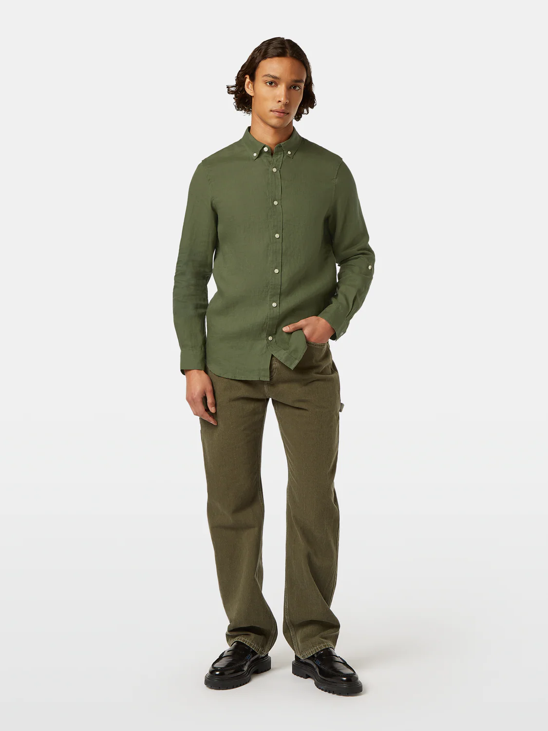 Regular-Fit Linen Button Down Shirt