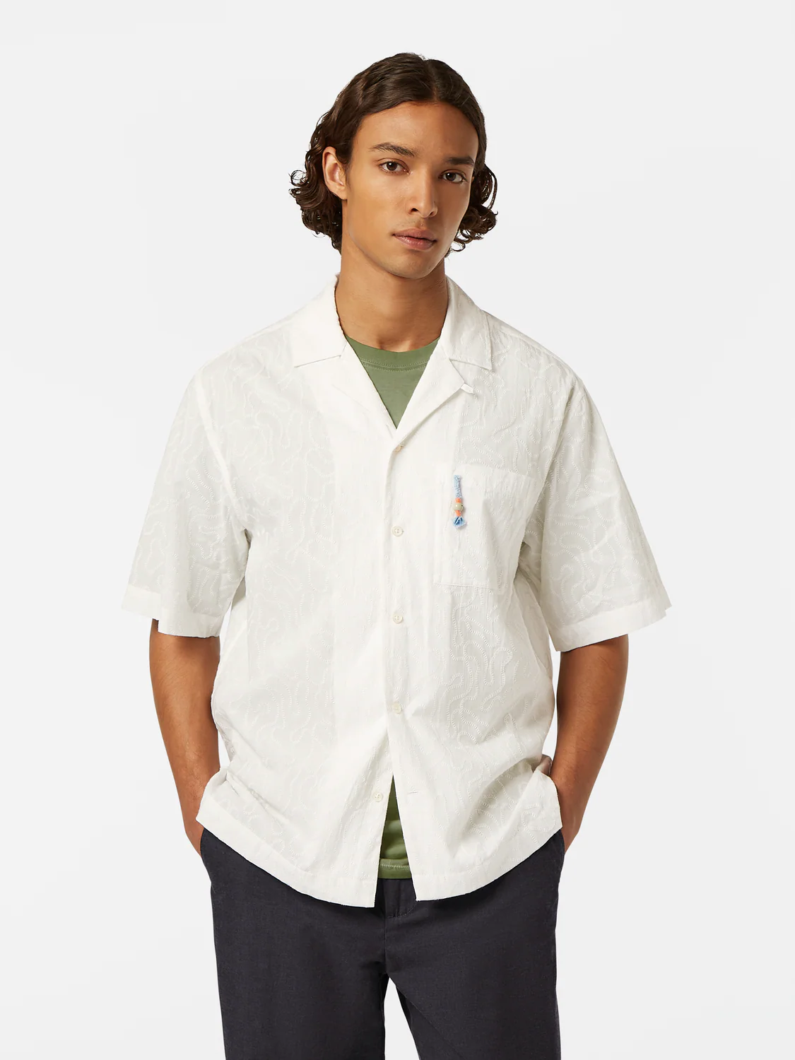 Embroidered Short Sleeve Relaxed-Fit Shirt