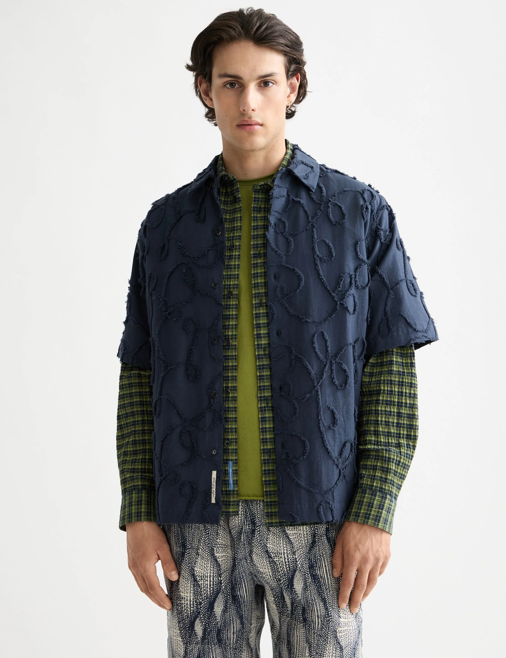 Jacquard short-sleeved shirt