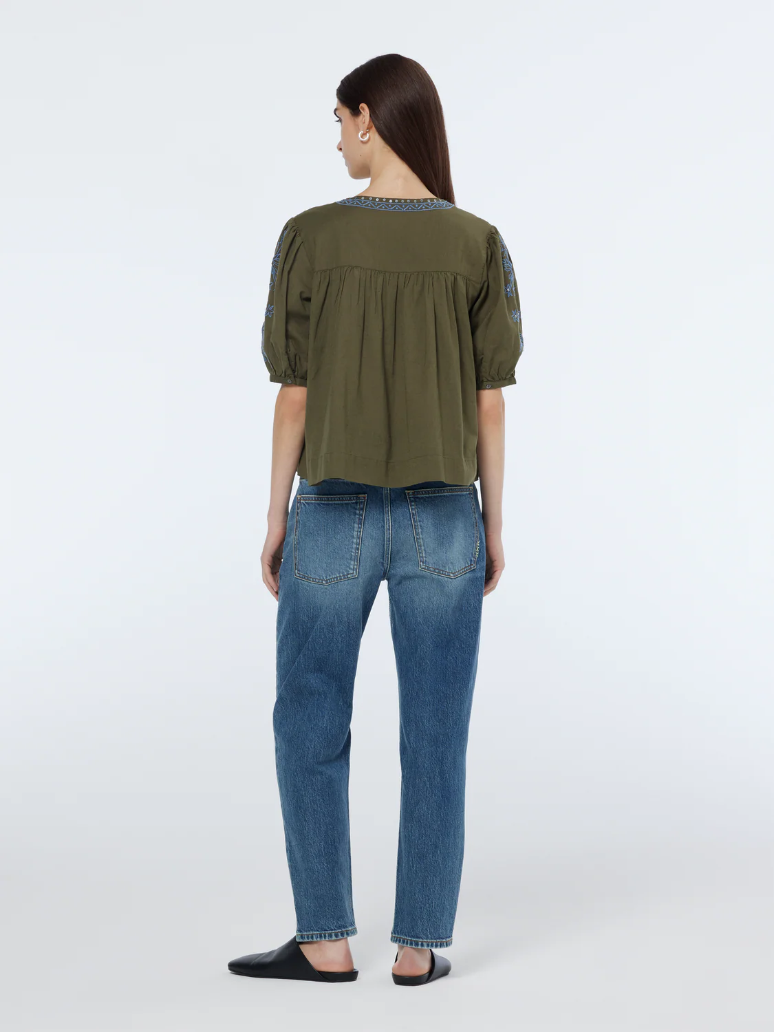 Embroidered Peasant Top
