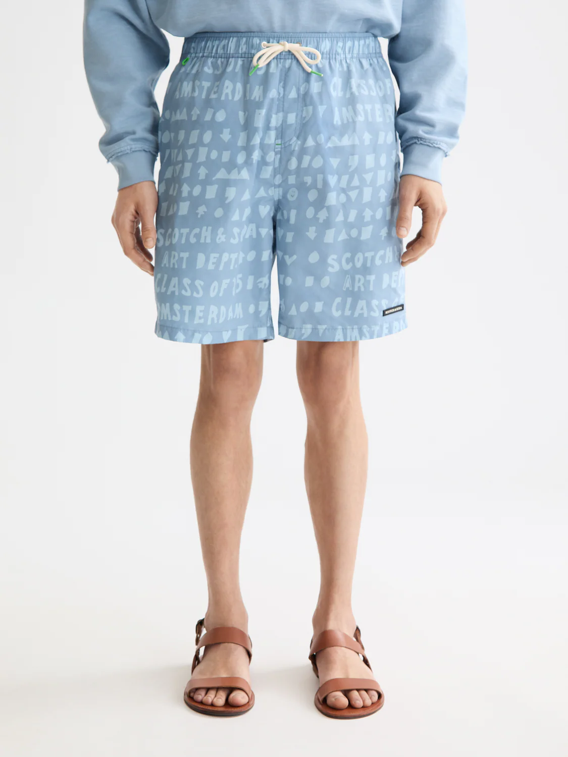 Printed Longer-Length Swim Shorts