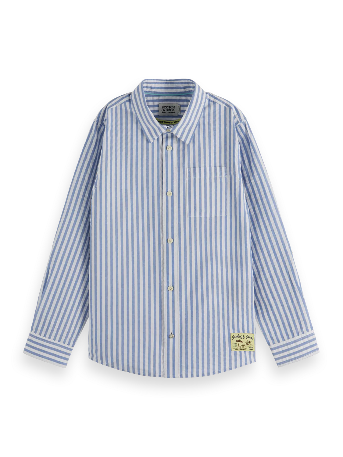 Boys' Seersucker Striped Long Sleeve Shirt
