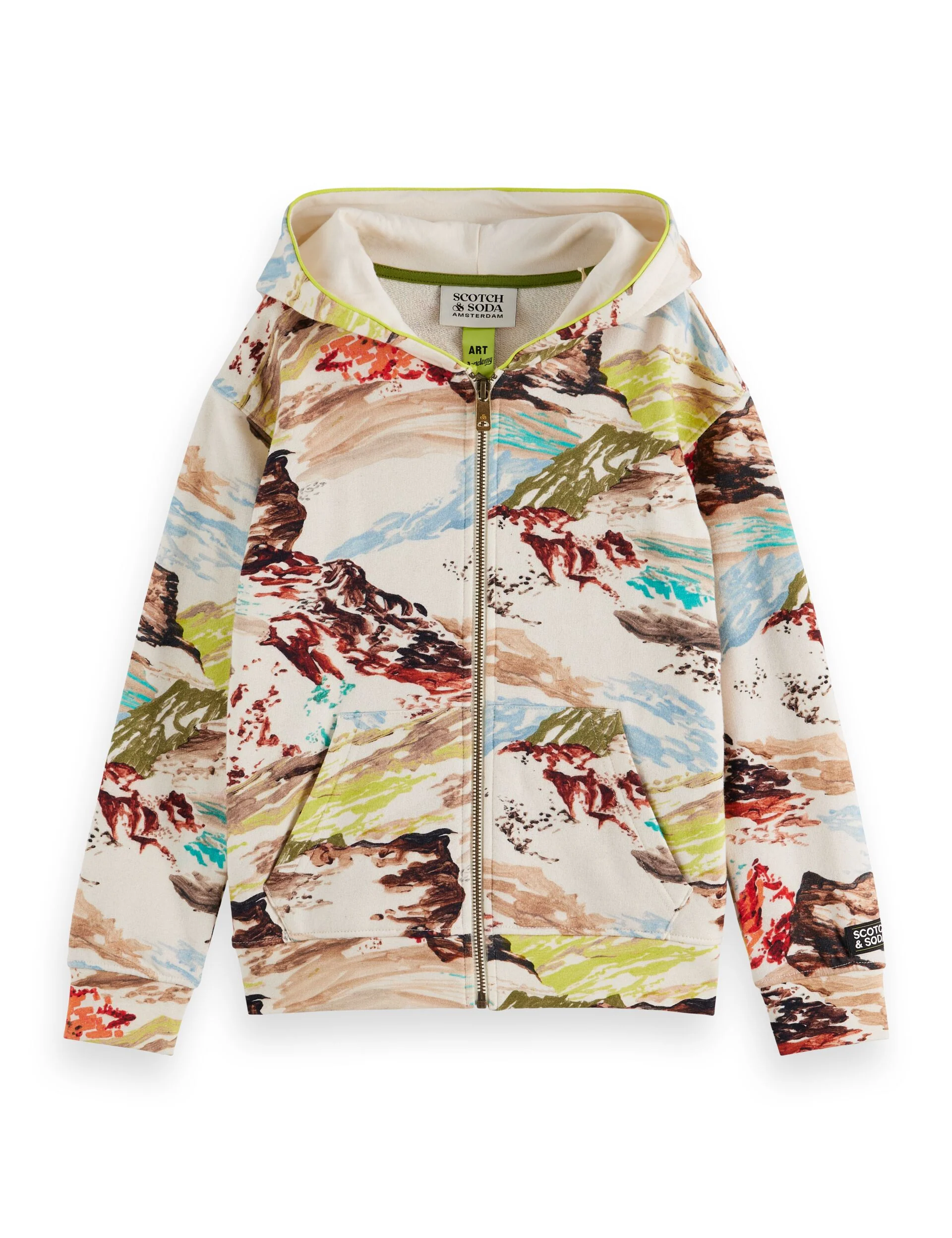 Boys' Relaxed-fit all-over printed zip-through hoodie