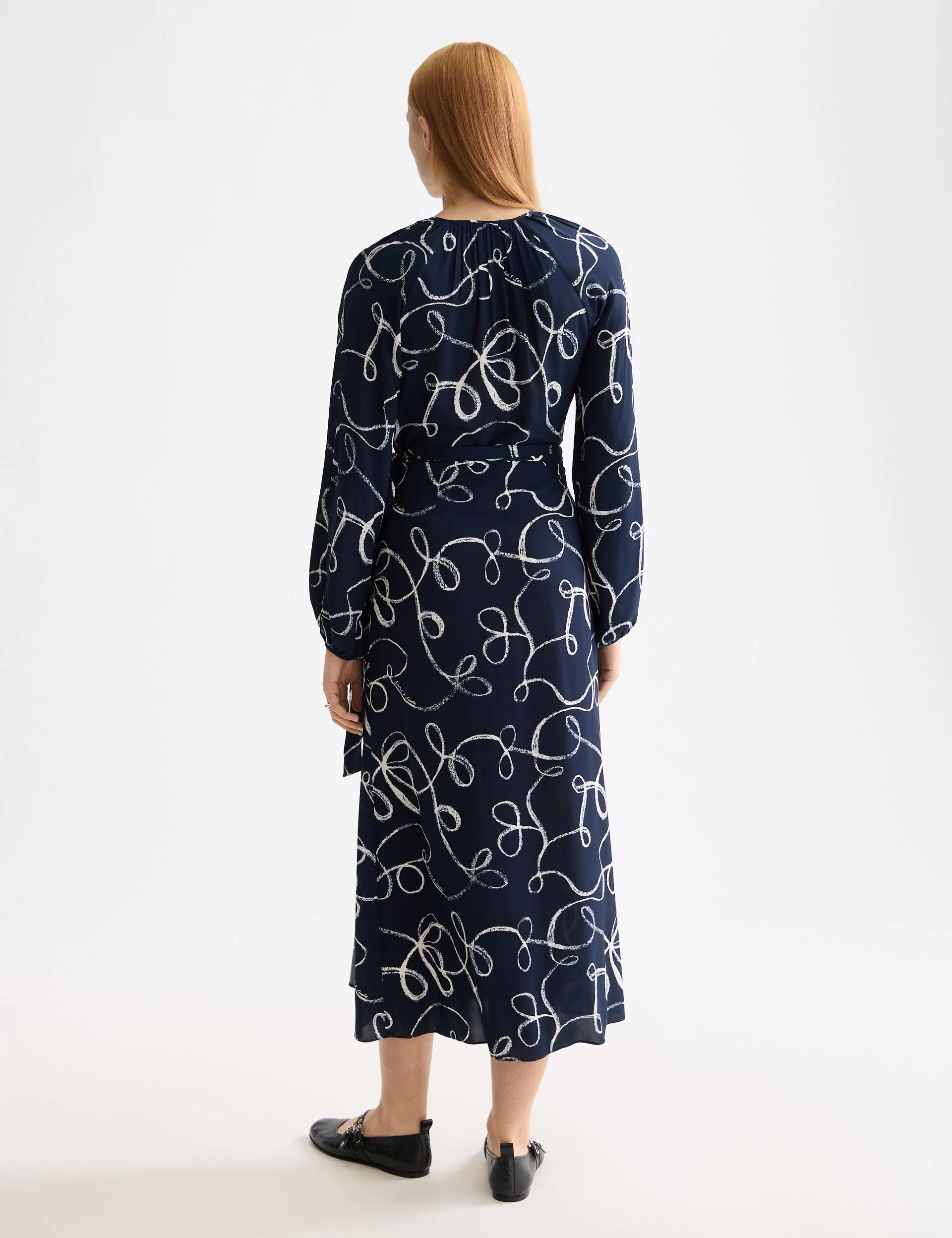 Midi wrap dress with key hole