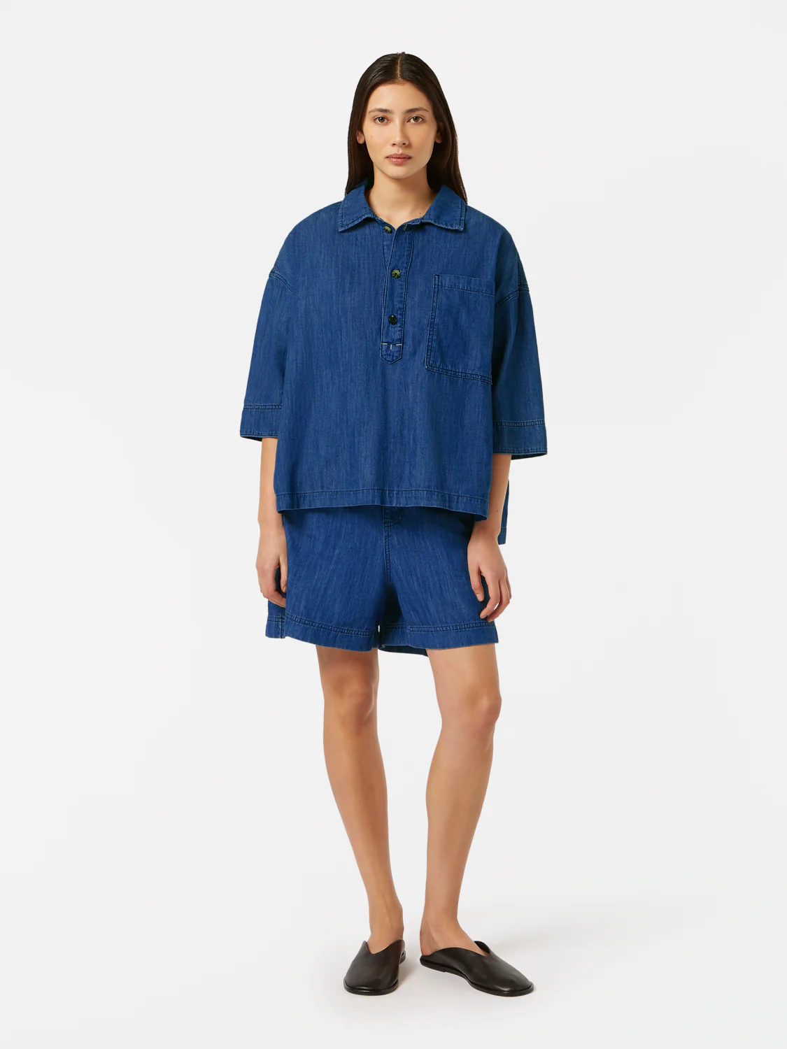 Lightweight Denim Utility Short | Washed Indigo