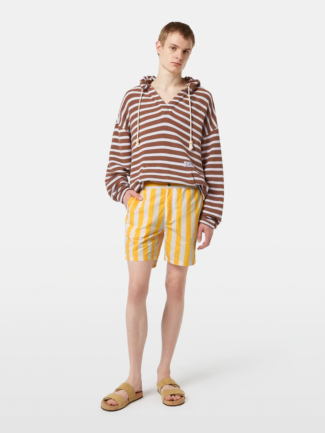 Striped Mid-Length Swimshort
