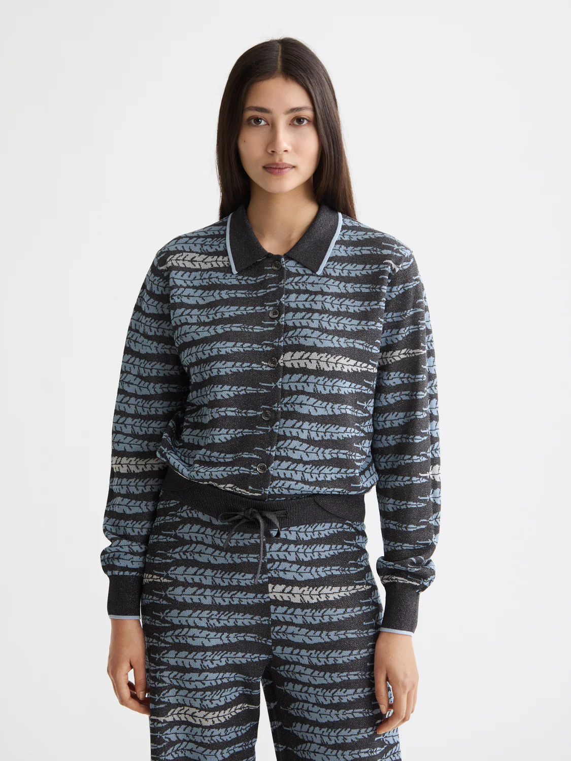 Lurex Jacquard Cardigan