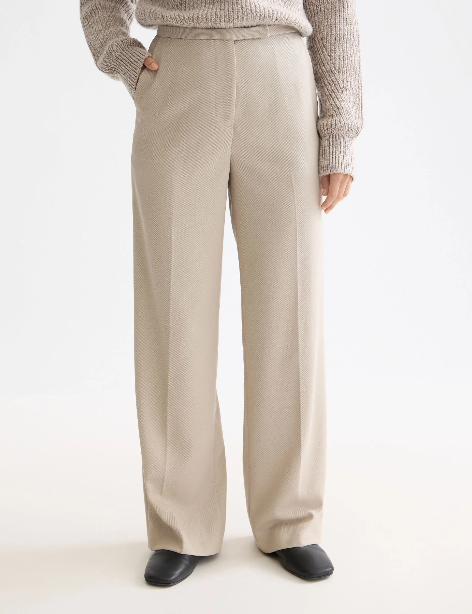 Edie - high rise wide leg gabardine pant
