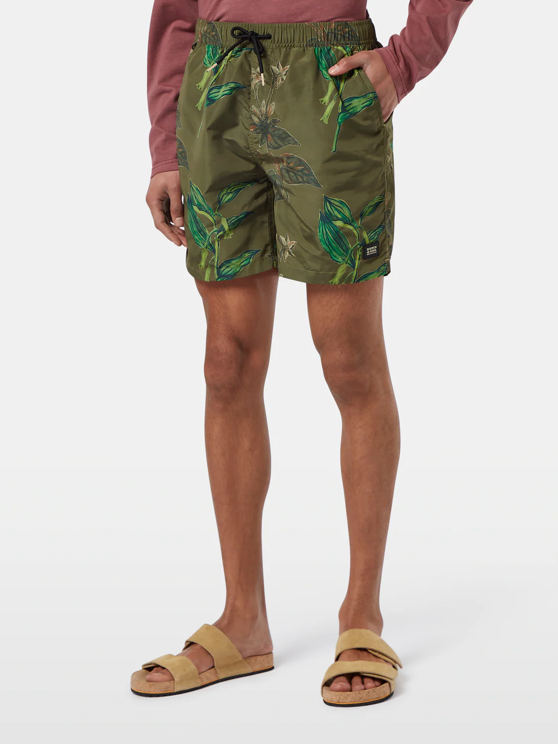 Military Print Mid-Length Swim Shorts