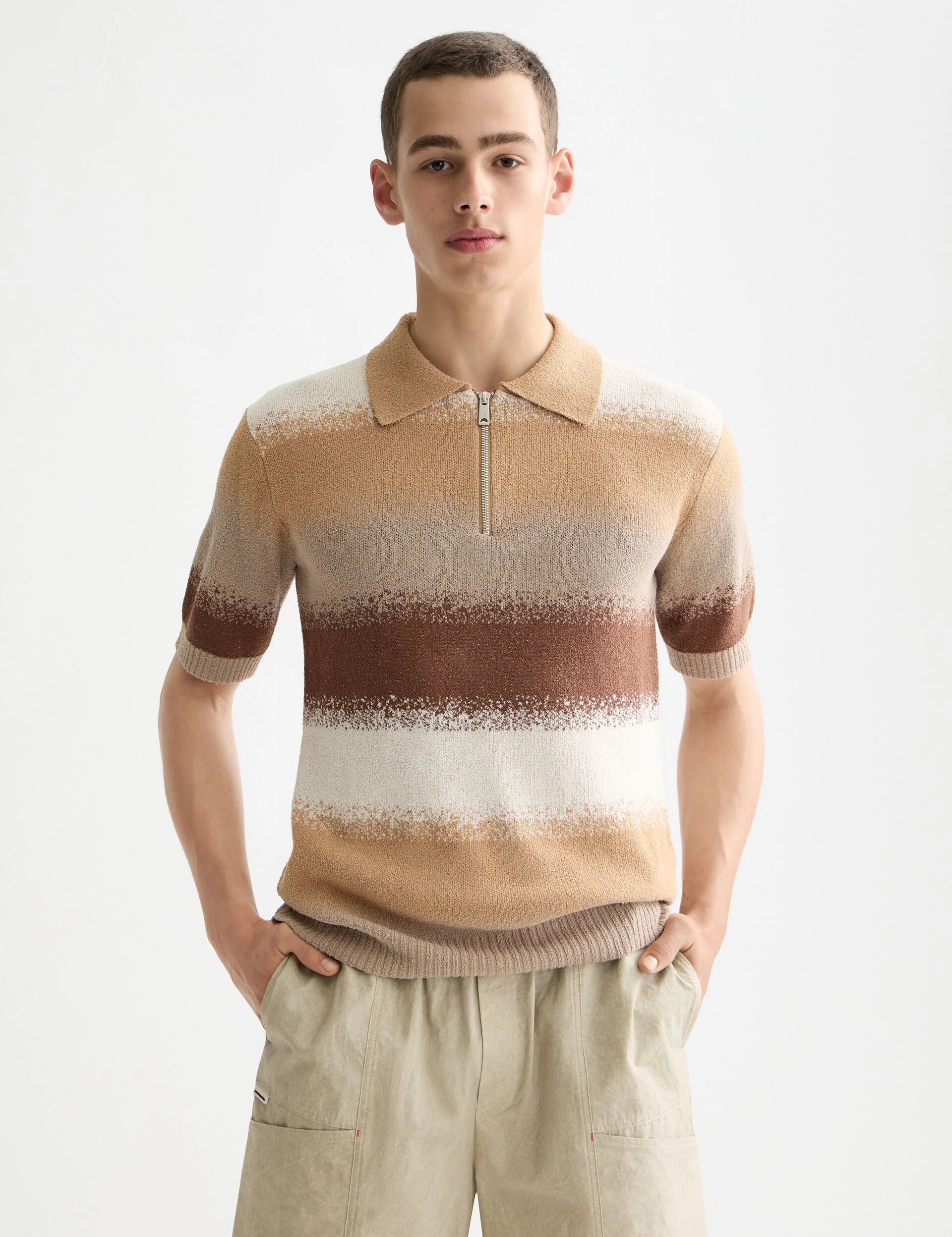 Knitted degrade polo