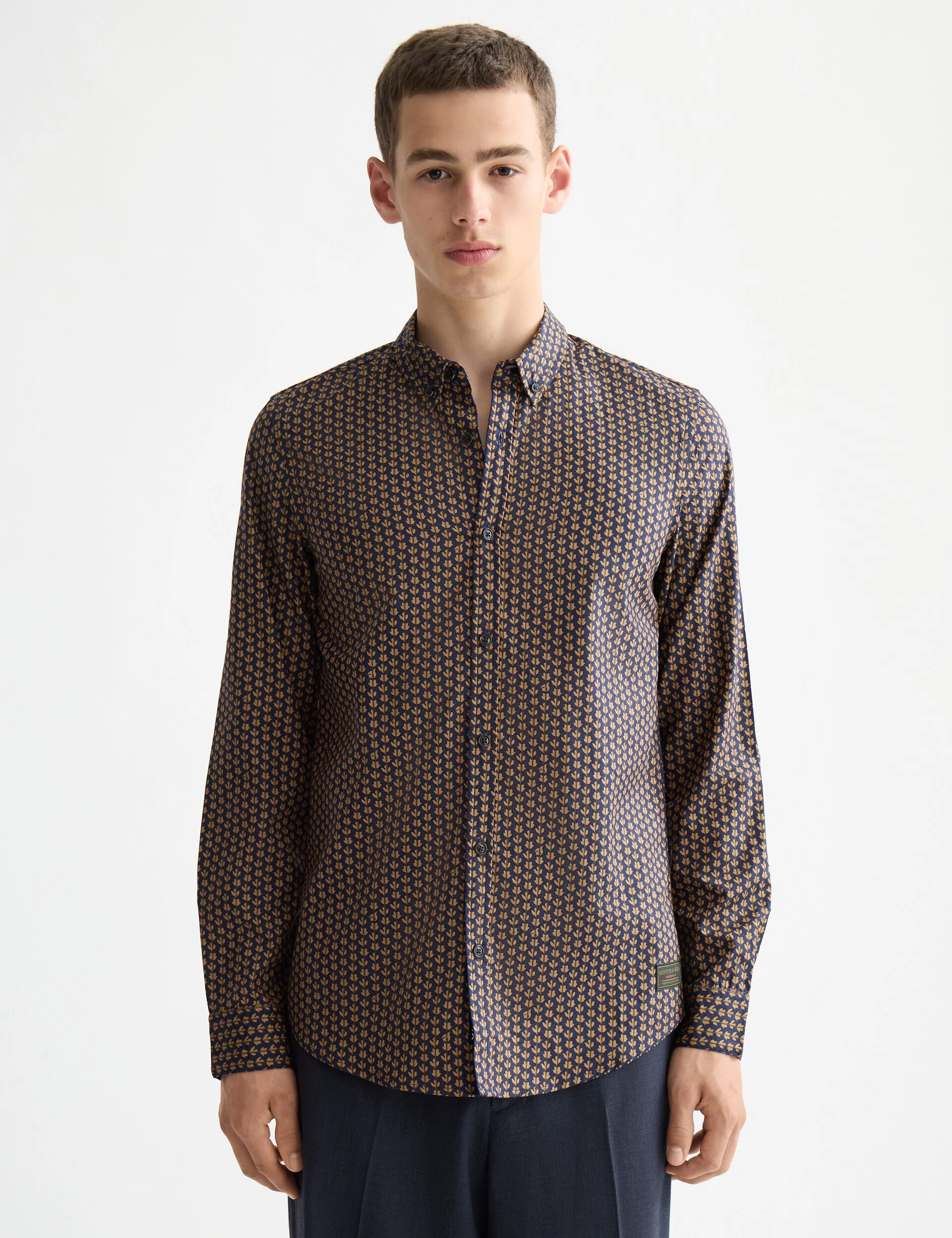 Micro All Over Printed slim-fit shirt
