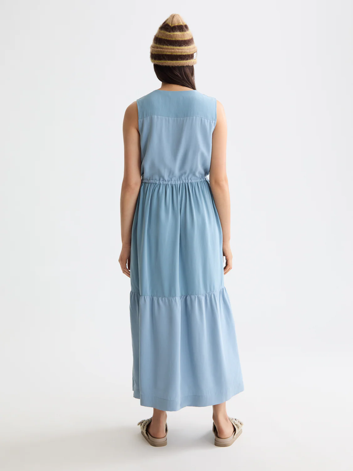 Midi Dress With Gathered Waist