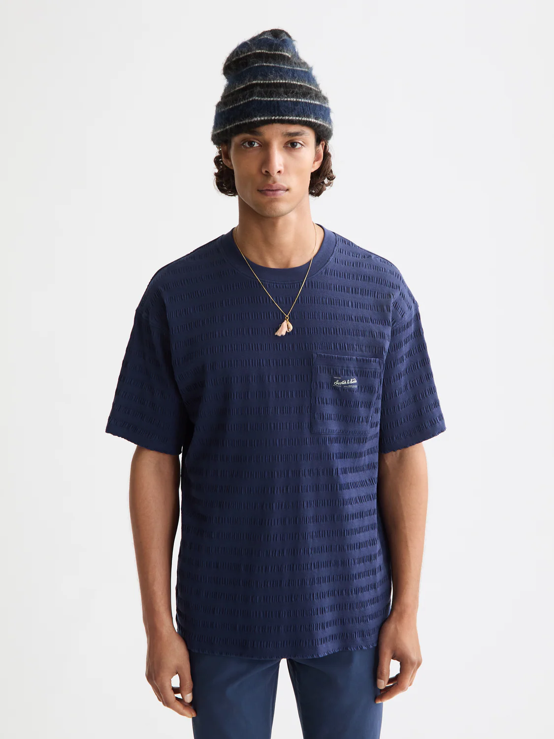 Relaxed-Fit Horizonal Textured T-Shirt