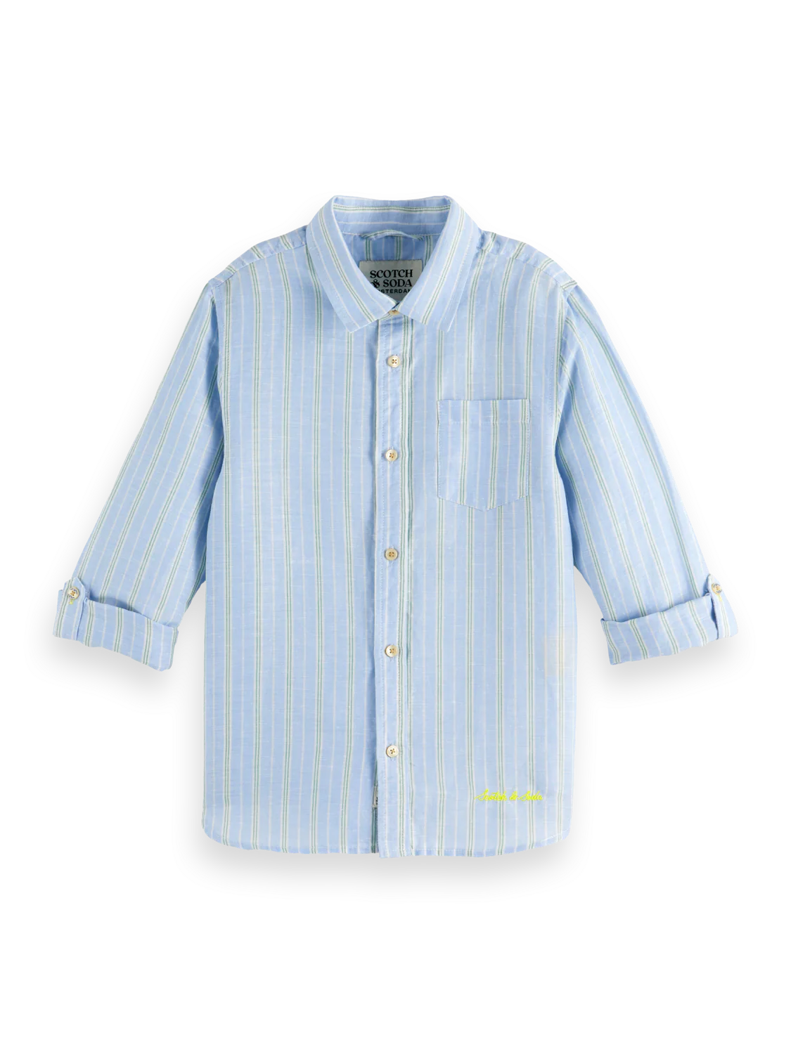 Boys' Yarn-Dyed Linen Blend Shirt