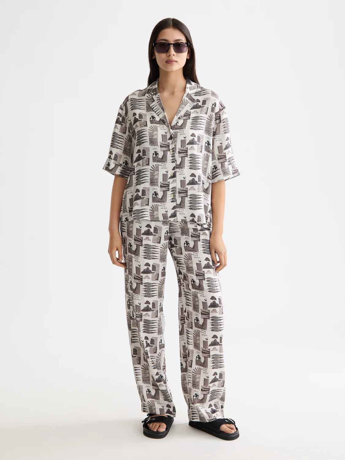 Printed Short Sleeve Fluid Shirt