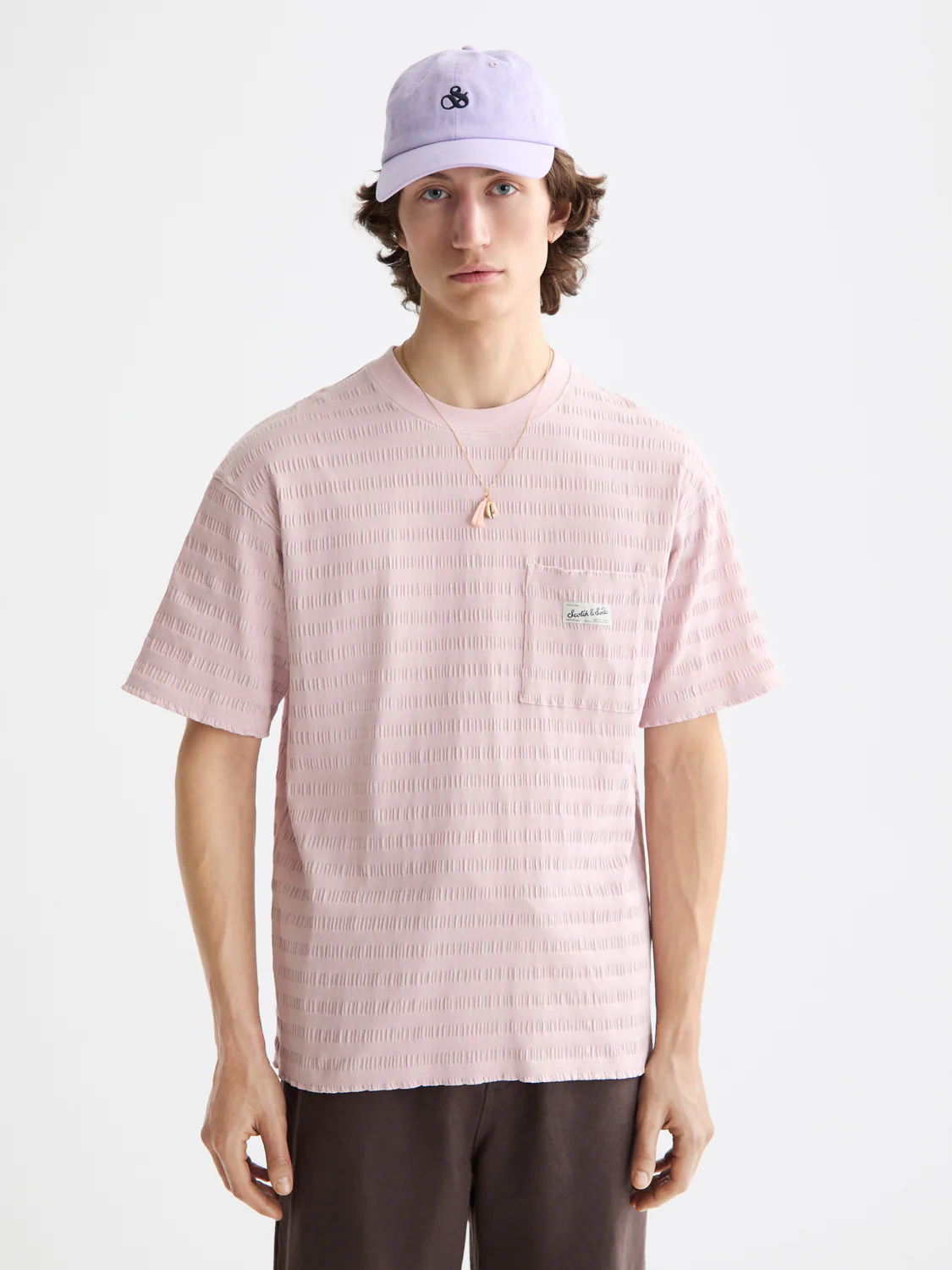 Relaxed-Fit Horizonal Textured T-Shirt