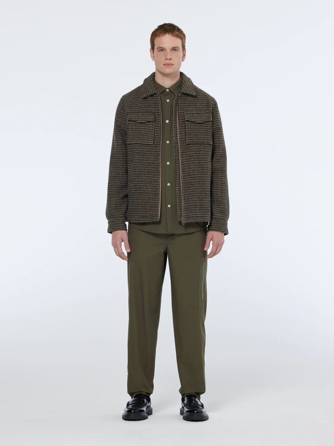 Wool-Blend Regular Fit Check Jacket