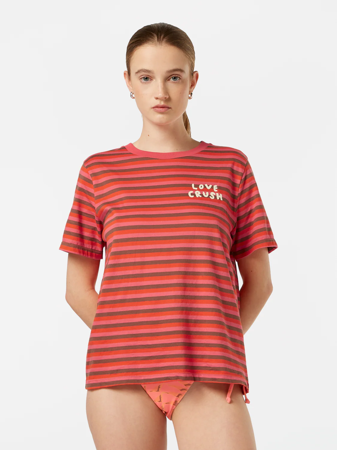 Love Crush Yarn-Dye Striped Regular-Fit T-Shirt