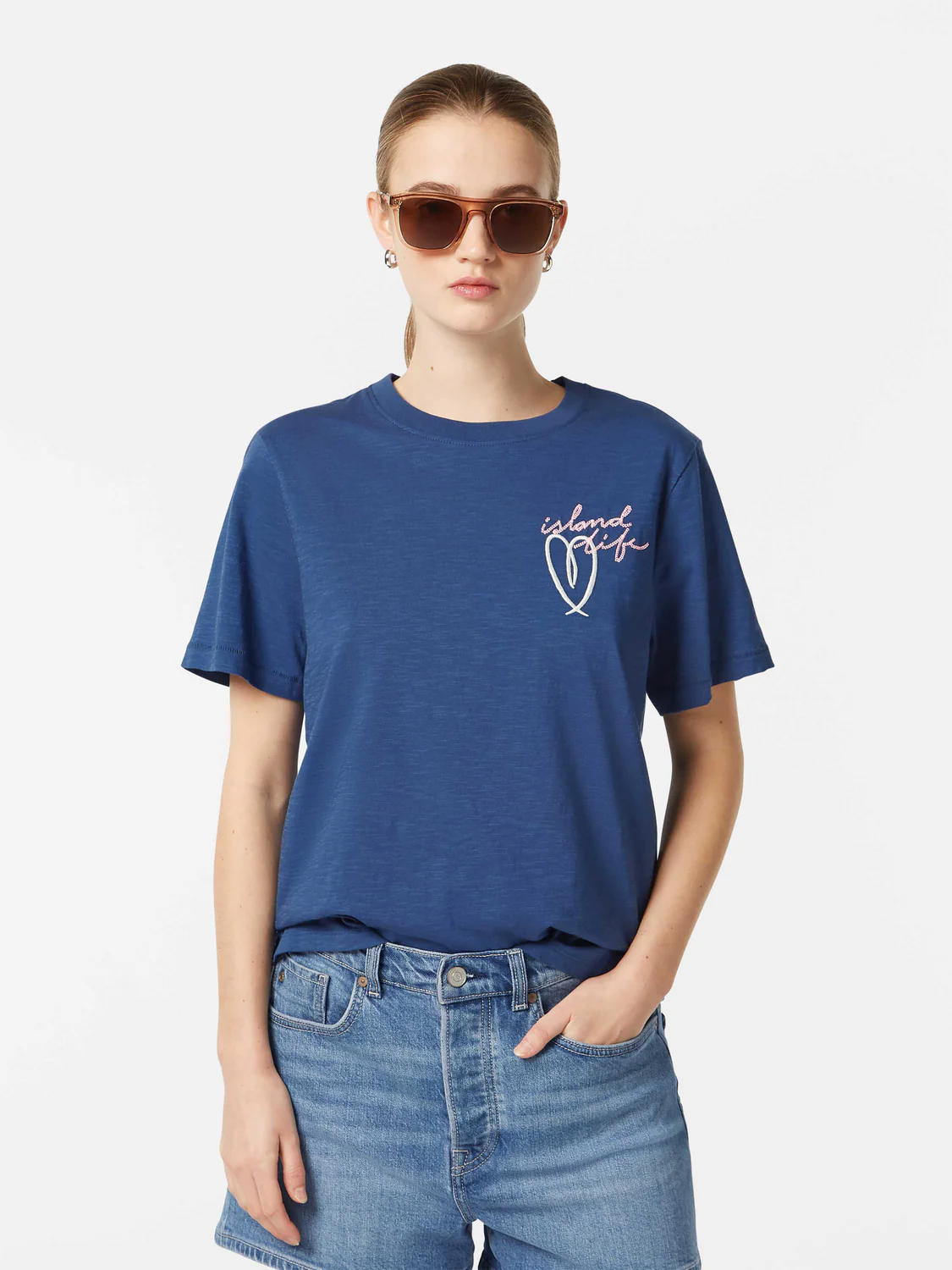 Embroidered Island Life Regular-Fit T-Shirt
