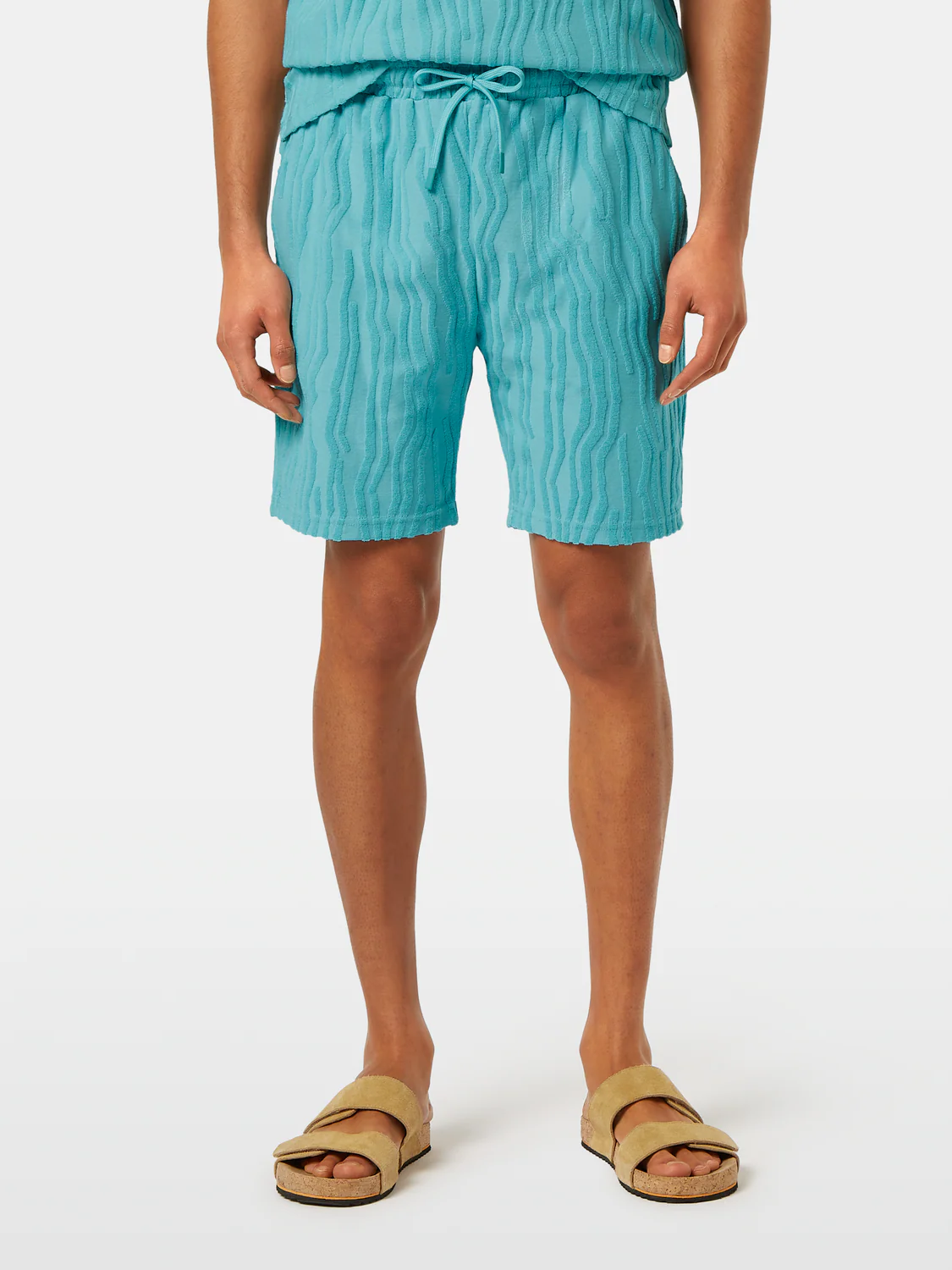 Cotton Terrycloth Jacquard Shorts