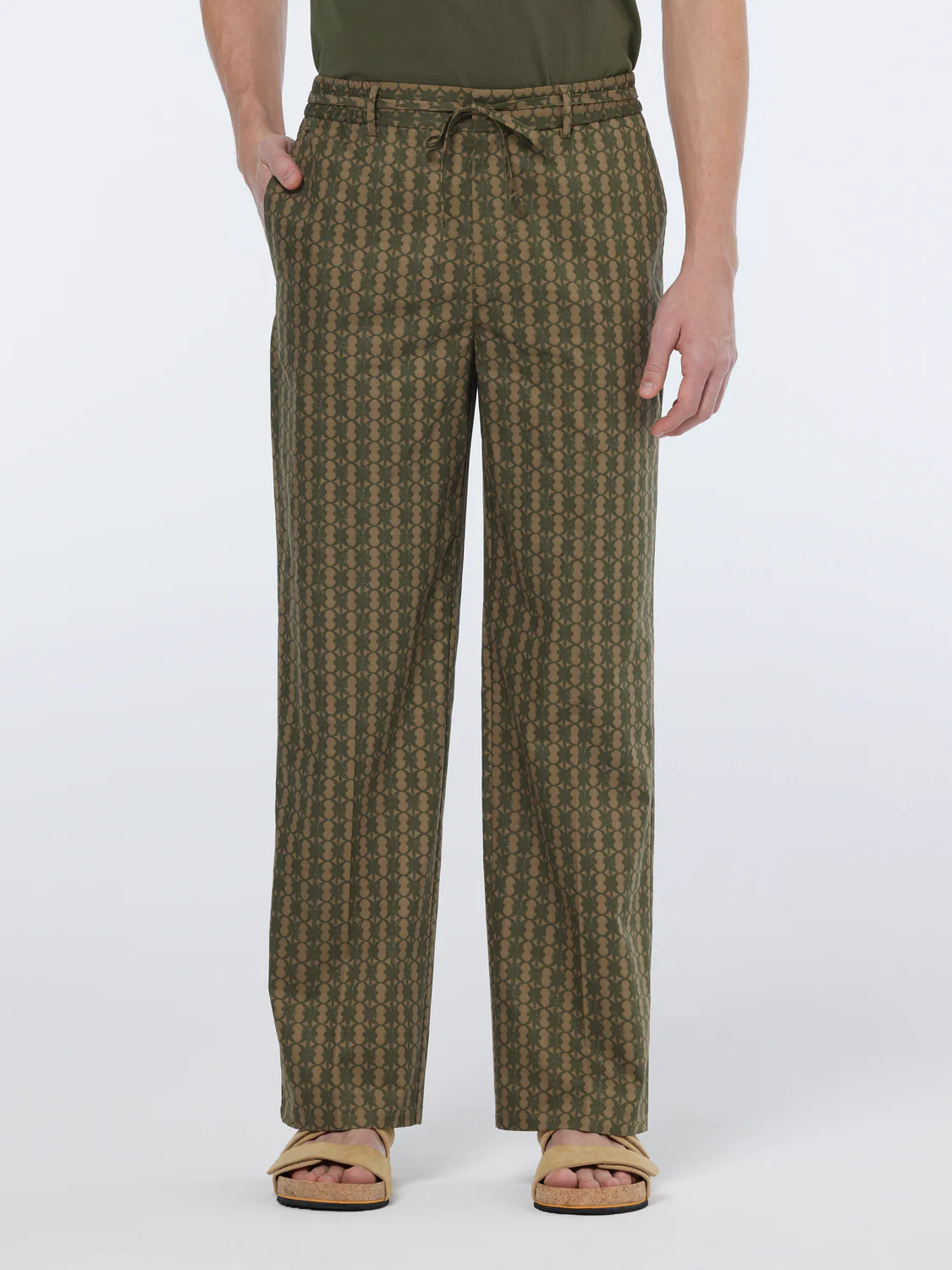 Straight Fit Printed Cotton-Blend Jogger