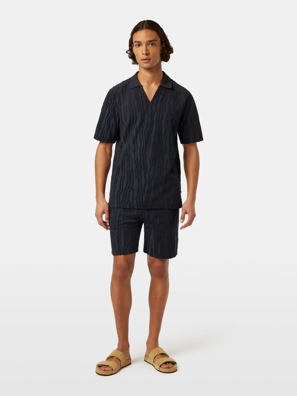 Relaxed-Fit Jacquard Cotton Terrycloth Polo