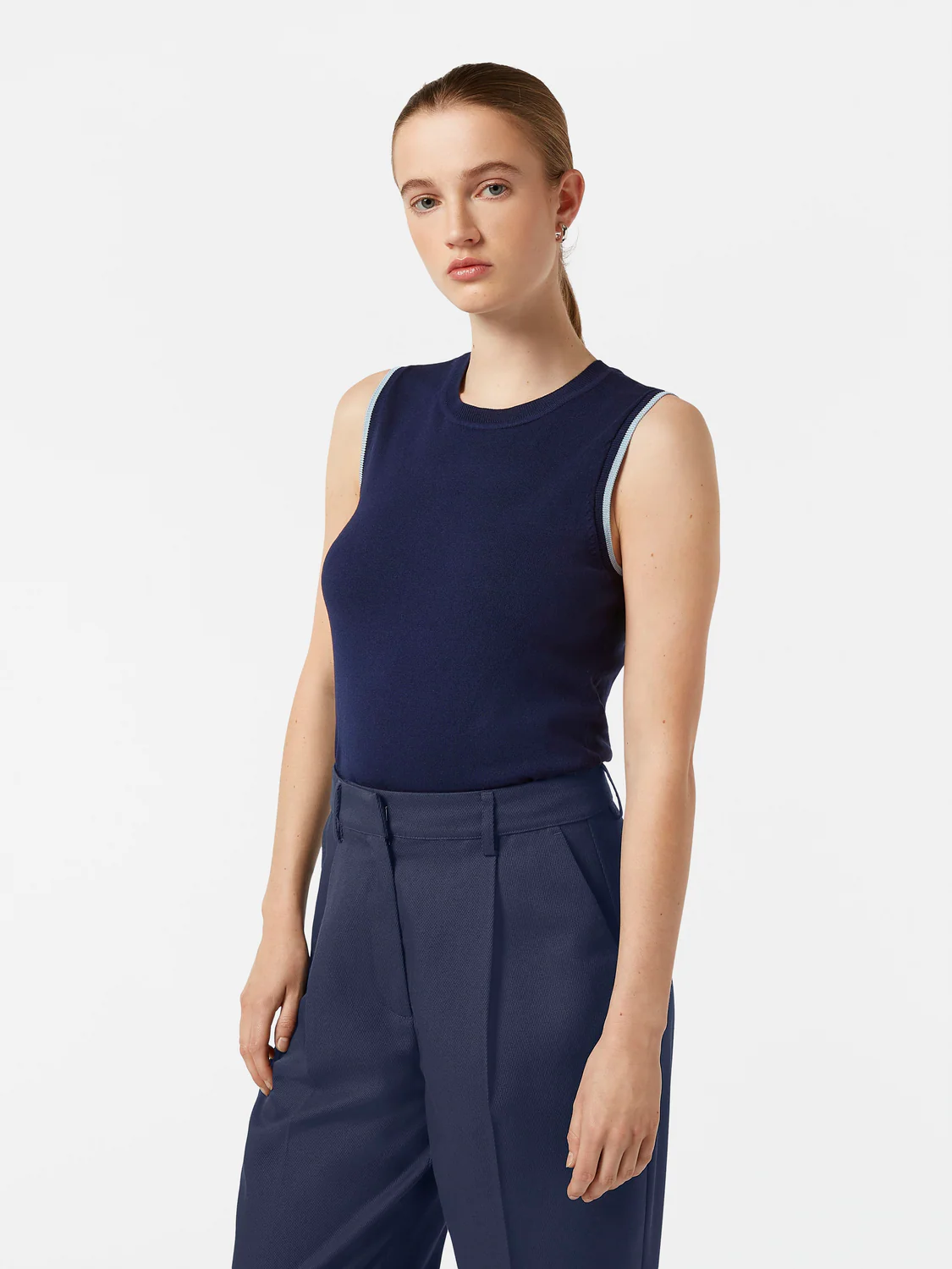 Crew Neck Relaxed Knit Vest