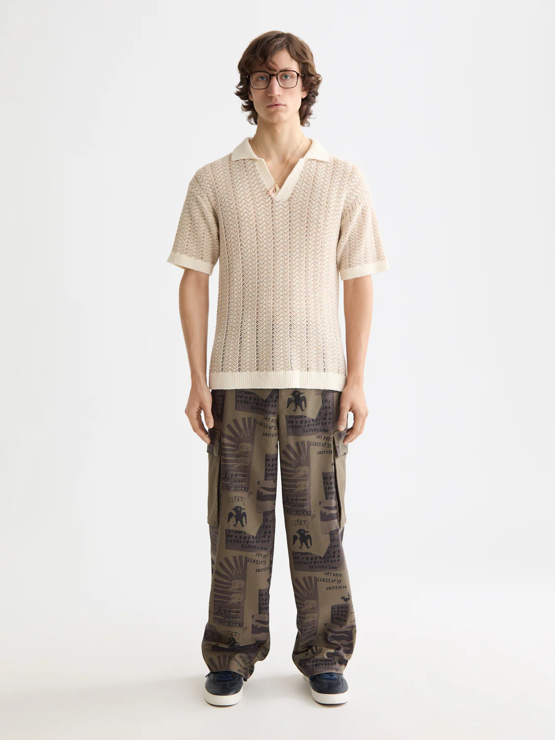 Baggy Fit All-Over Printed Cargo Pants