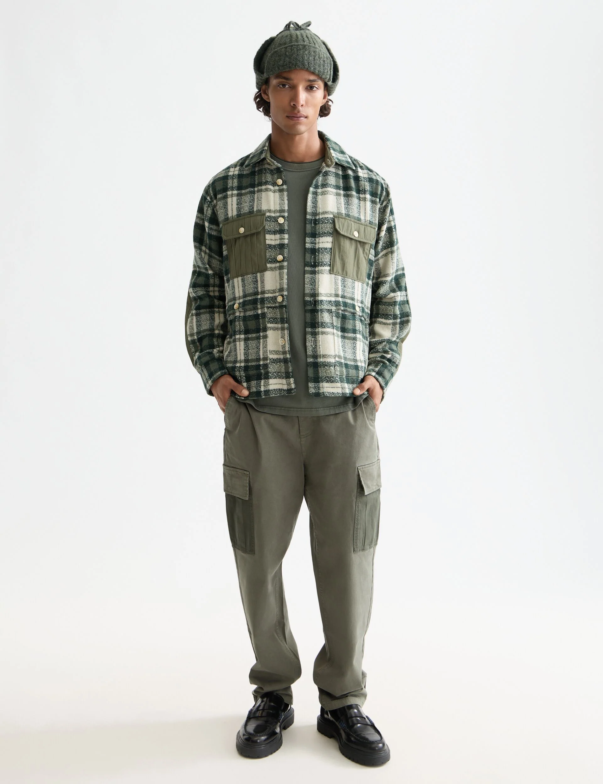 Patchwork relaxed-fit shirt