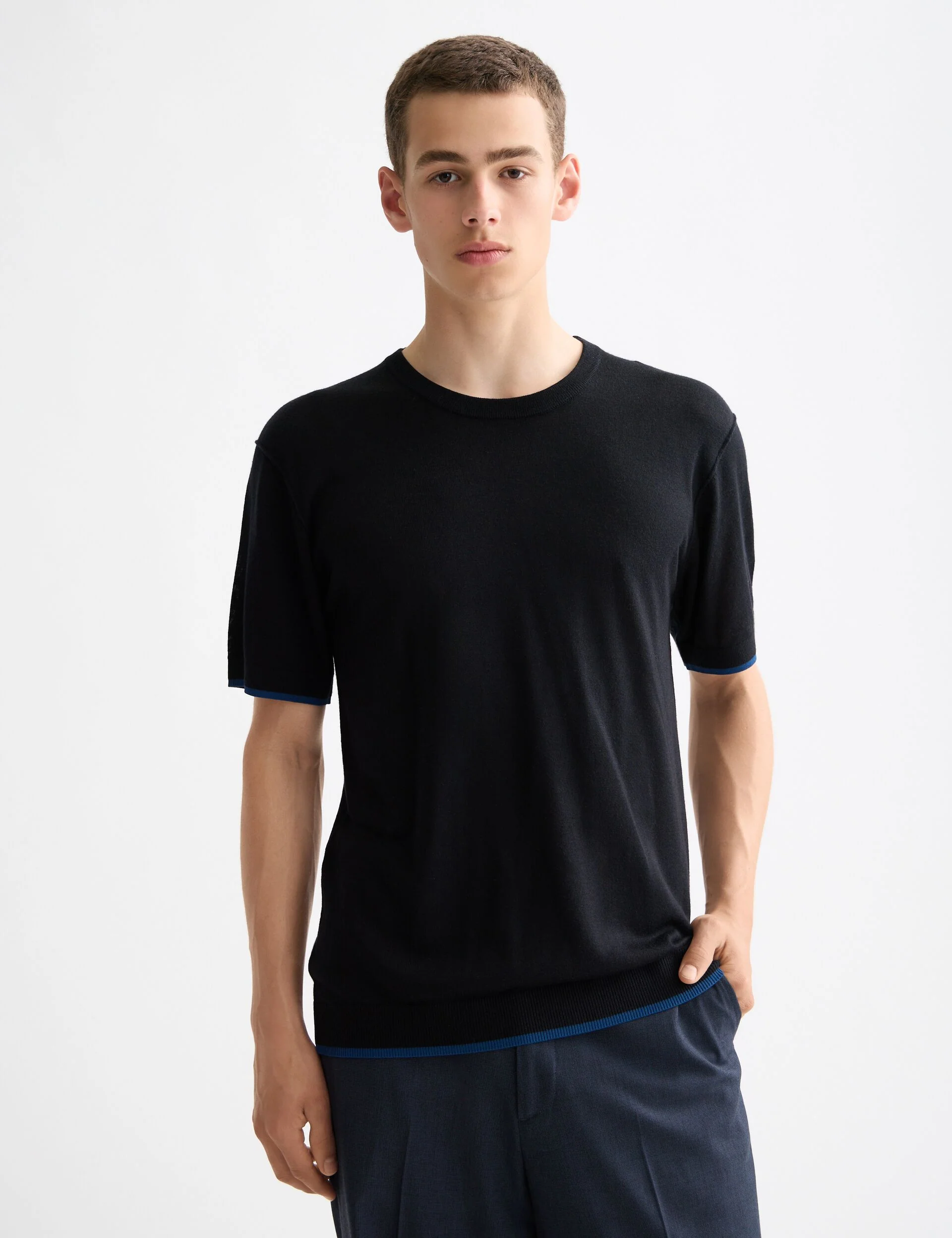 Knitted relaxed fit T-shirt