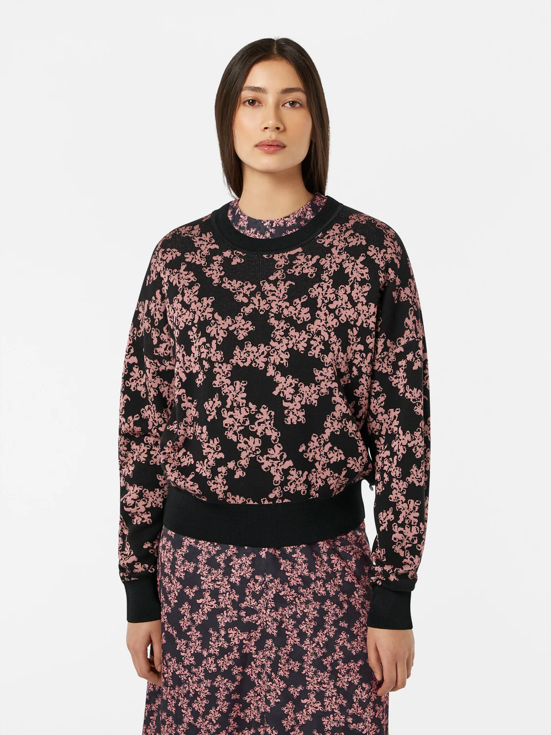 Floral Jacquard Relaxed Pullover