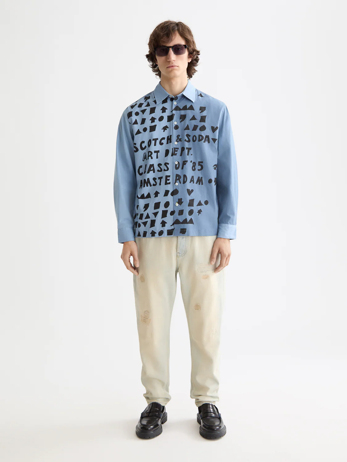 Relaxed-Fit Letters Poplin Shirt