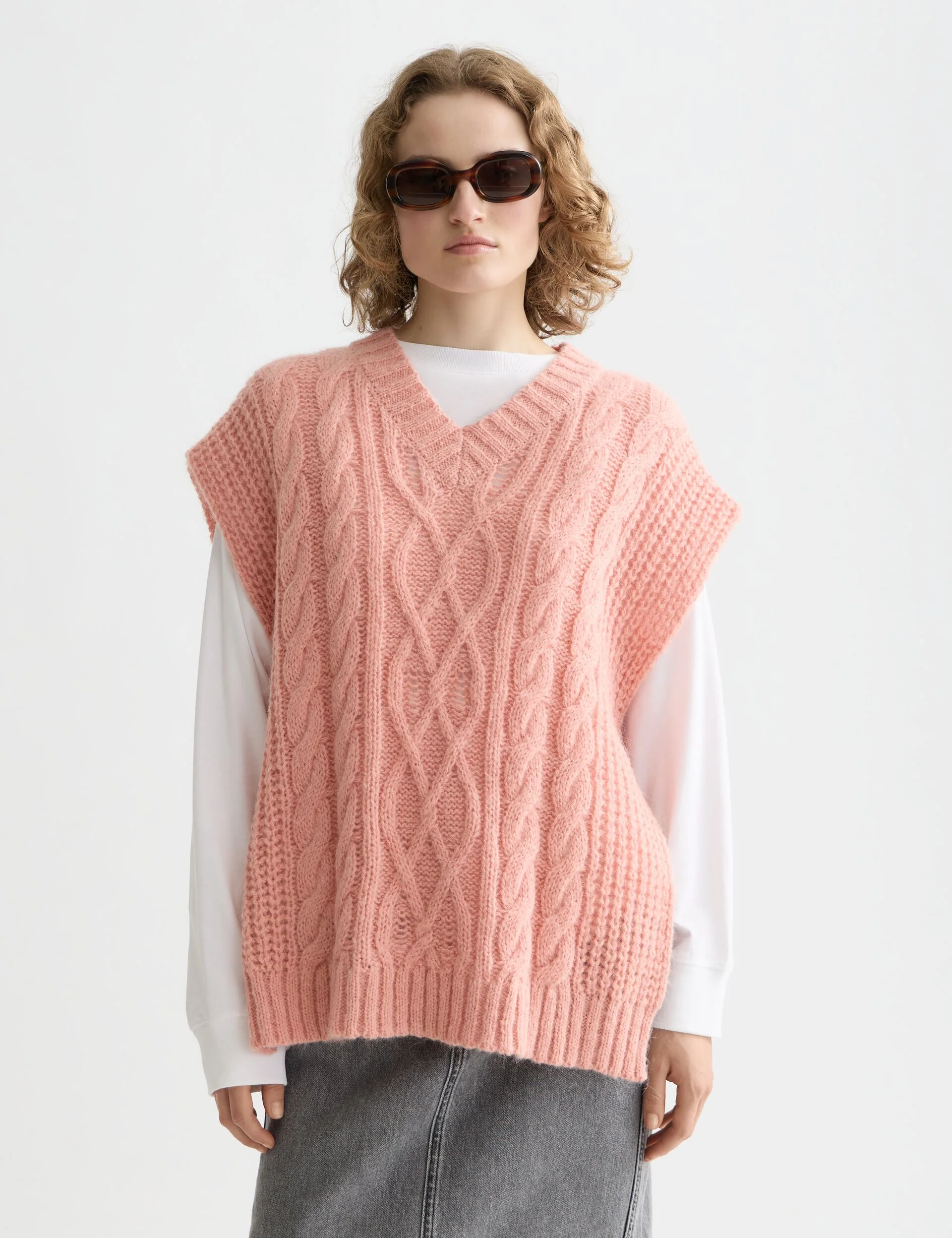 Cable stitch spencer