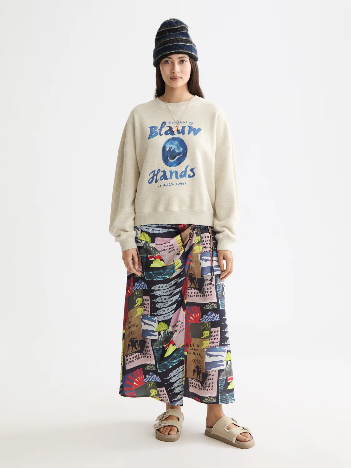 Washed Oversized Fit Sweatshirt With Graphic