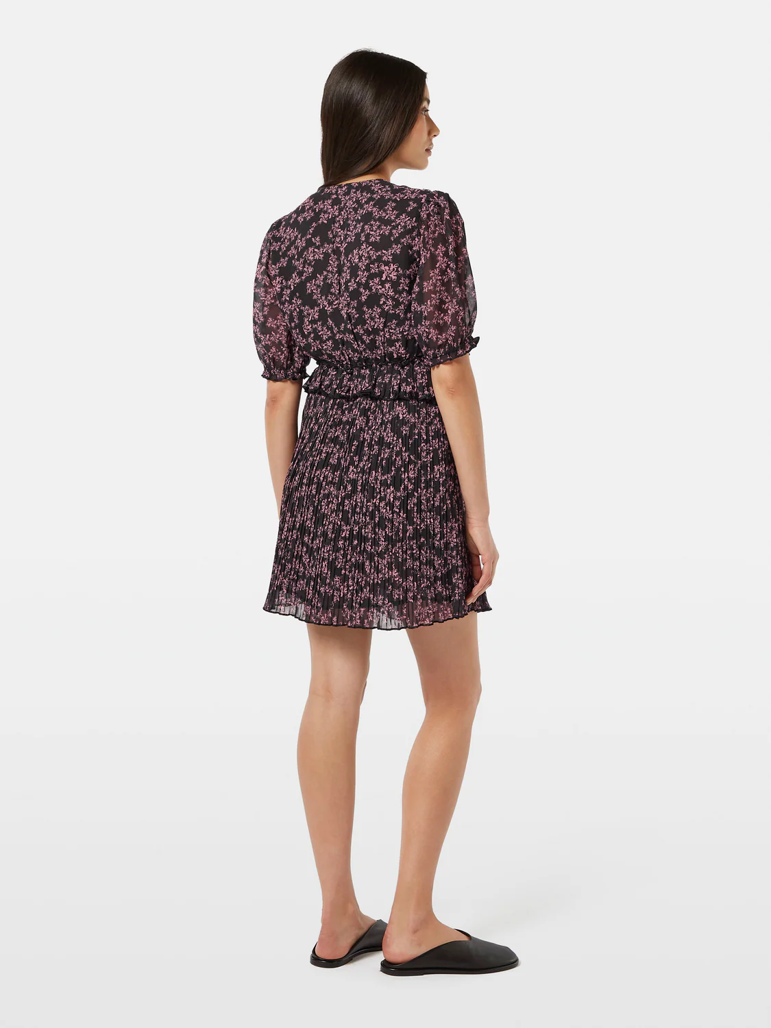 Floral Pleated Mini Dress