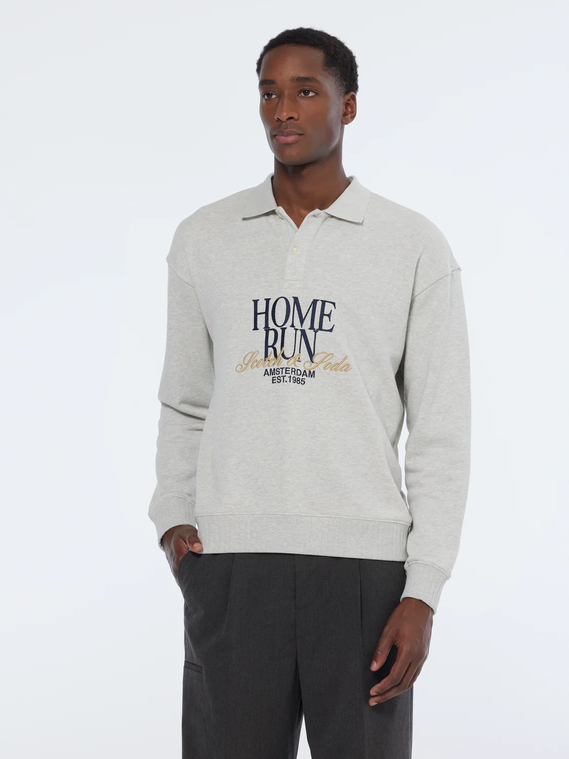 Relaxed Fit Polo Sweatshirt